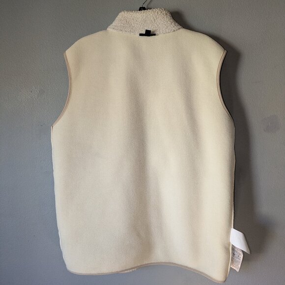SMOG by New Yorker Men's Cream Fur Soft Fleece Zip Up Vest X-Large - Picture 6 of 11